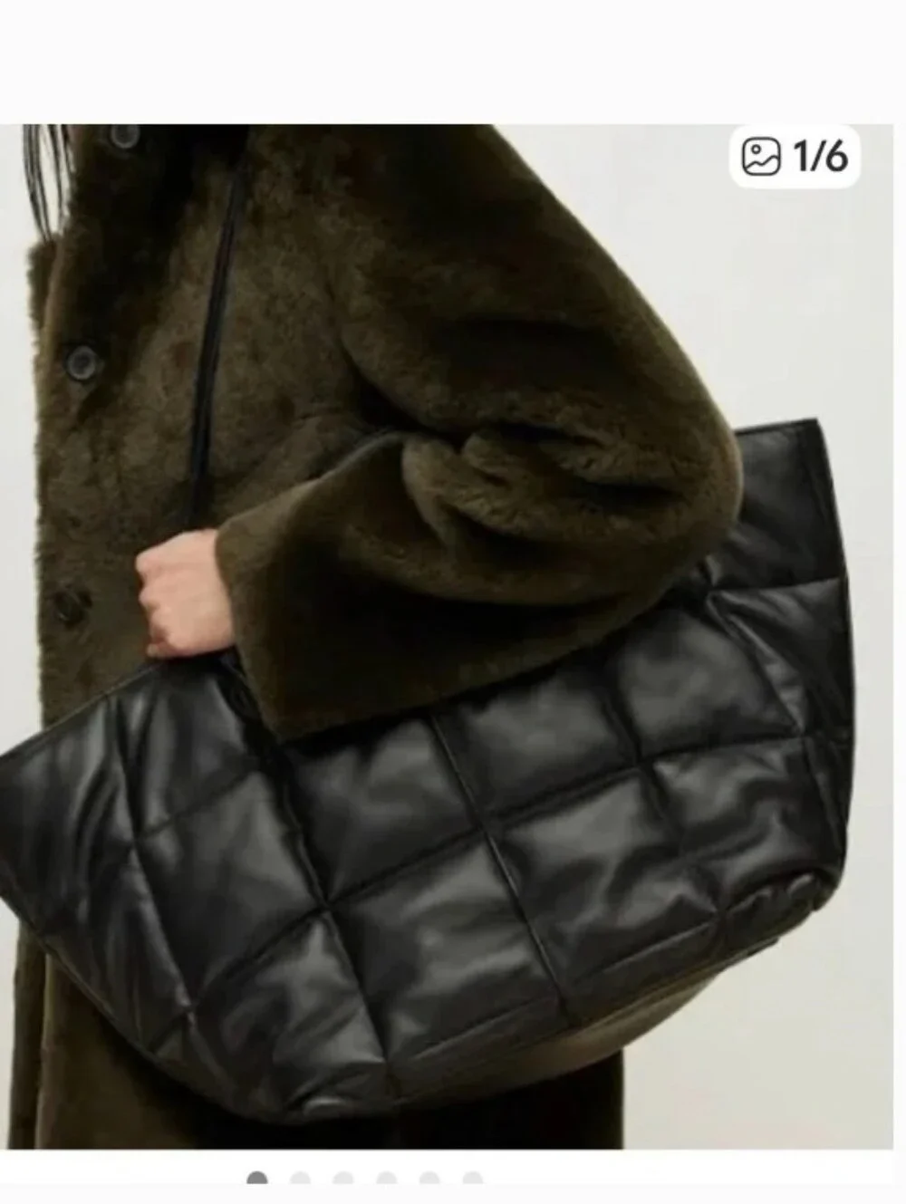 Allsaints Madeline Quilted Puffer Tote ,shoulder Bag - Black
